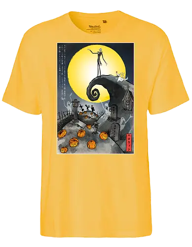 The Pumpkin in Japan - halloween, jack skeleton, zero, Nightmare, japan, japanese art, pumpkins, ghost - Fairtrade T-Shirt