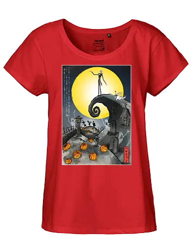 The Pumpkin in Japan - halloween, jack skeleton, zero, Nightmare, japan, japanese art, pumpkins, ghost - Fairtrade Girl Shirt