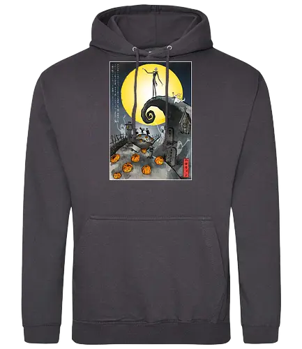 The Pumpkin in Japan - halloween, jack skeleton, zero, Nightmare, japan, japanese art, pumpkins, ghost - Standard Hoodie