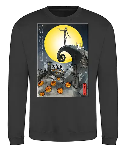 The Pumpkin in Japan - halloween, jack skeleton, zero, Nightmare, japan, japanese art, pumpkins, ghost - Sweatshirt