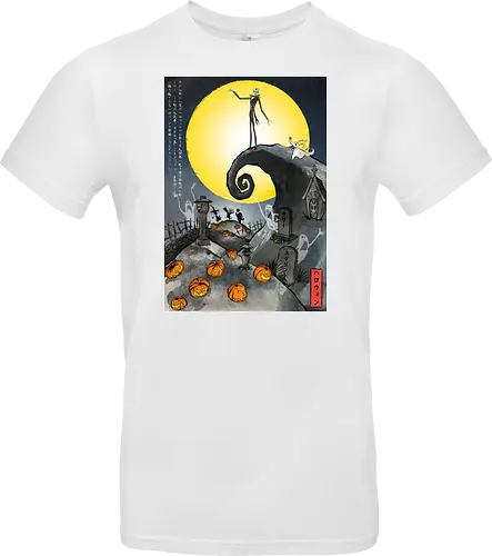 The Pumpkin in Japan - halloween, jack skeleton, zero, Nightmare, japan, japanese art, pumpkins, ghost - Standard T-Shirt