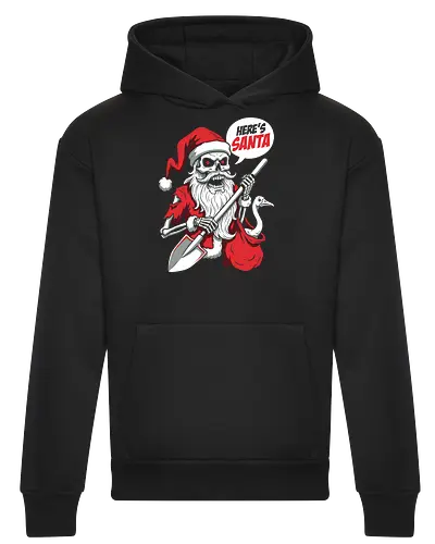 Slay Bells: The Undead Santa - zombie santa shirt, evil santa graphic tee, horror christmas apparel, undead claus clothing, dark humor holiday shirt, creepy christmas streetwear, alternative ugly sweater, skeleton santa merch, spooky festive fashion, anti christmas tee - Heavyweight Hoodie