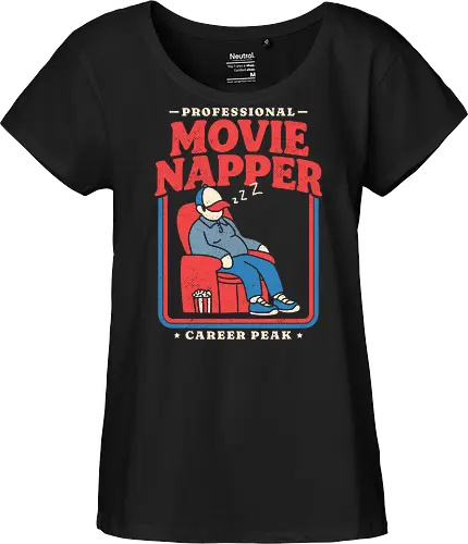 Professional Movie Napper - movie lover, cinema, couch potato, film, funny, funny quote, funnytee, hollywood, movie fan, nap lover, napping, popcorn, sarcasm, sleep, tired - Fairtrade Girl Shirt