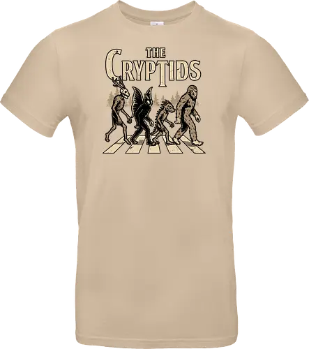 Cryptids Album Cover - Spooky Season, cryptids, cryptidm bigfoot, Cryptozoology, Sasquatch, chupacabra, mothman, wendigo, conspiracy, creatures, creature, mythical, Magical Creatures, Mythological Creatures, Strange Creatures, Mythological Creature, Mythical Creature, myth, mythical, legendary, monsters, monster, dark, Rock & Roll, forest, horror, scary, Music, Music Group, Musical, Classic, Rock, Rock And Roll, Rock N Roll, Album Cover, Album, Halloween, Eerie, Fright, Creepy, Halloween Design, Halloween Art, Halloween Aesthetic, Halloween Vibes, fun, Funny, Spooky - Standard T-Shirt