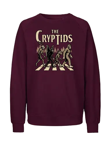 Cryptids Album Cover - Spooky Season, cryptids, cryptidm bigfoot, Cryptozoology, Sasquatch, chupacabra, mothman, wendigo, conspiracy, creatures, creature, mythical, Magical Creatures, Mythological Creatures, Strange Creatures, Mythological Creature, Mythical Creature, myth, mythical, legendary, monsters, monster, dark, Rock & Roll, forest, horror, scary, Music, Music Group, Musical, Classic, Rock, Rock And Roll, Rock N Roll, Album Cover, Album, Halloween, Eerie, Fright, Creepy, Halloween Design, Halloween Art, Halloween Aesthetic, Halloween Vibes, fun, Funny, Spooky - Fairtrade Sweatshirt