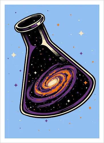 Galaxy Science Flask - Galaxy, Space, Astronaut, Astronomer, Astrophysicist, Astronomy, Science, Science Is Magic, Black Hole, Solar System, Stem, Solar, Steam, Research, Physicist, Physics, Technology, Engineer, Engineering, Studying, Study, Scientist, Science, Scientific, Scientists - Artprint