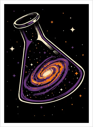 Galaxy Science Flask - Galaxy, Space, Astronaut, Astronomer, Astrophysicist, Astronomy, Science, Science Is Magic, Black Hole, Solar System, Stem, Solar, Steam, Research, Physicist, Physics, Technology, Engineer, Engineering, Studying, Study, Scientist, Science, Scientific, Scientists - Artprint