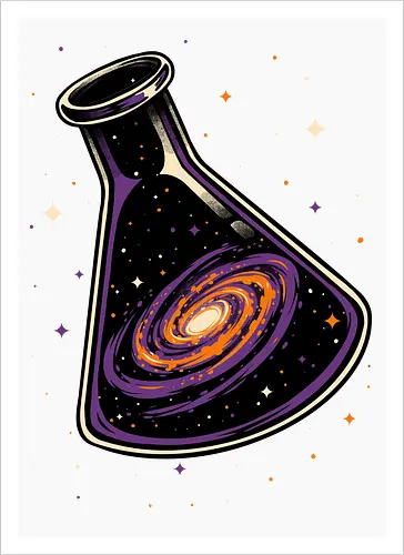 Galaxy Science Flask - Galaxy, Space, Astronaut, Astronomer, Astrophysicist, Astronomy, Science, Science Is Magic, Black Hole, Solar System, Stem, Solar, Steam, Research, Physicist, Physics, Technology, Engineer, Engineering, Studying, Study, Scientist, Science, Scientific, Scientists - Artprint
