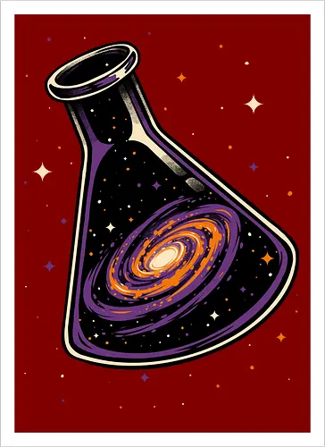 Galaxy Science Flask - Galaxy, Space, Astronaut, Astronomer, Astrophysicist, Astronomy, Science, Science Is Magic, Black Hole, Solar System, Stem, Solar, Steam, Research, Physicist, Physics, Technology, Engineer, Engineering, Studying, Study, Scientist, Science, Scientific, Scientists - Artprint