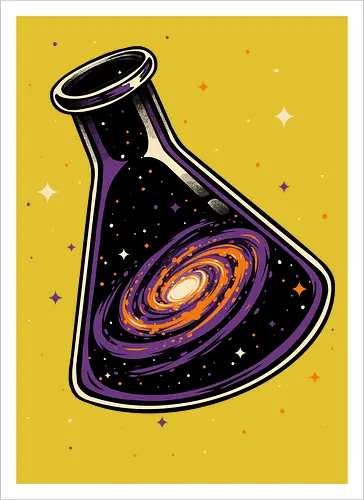 Galaxy Science Flask - Galaxy, Space, Astronaut, Astronomer, Astrophysicist, Astronomy, Science, Science Is Magic, Black Hole, Solar System, Stem, Solar, Steam, Research, Physicist, Physics, Technology, Engineer, Engineering, Studying, Study, Scientist, Science, Scientific, Scientists - Artprint