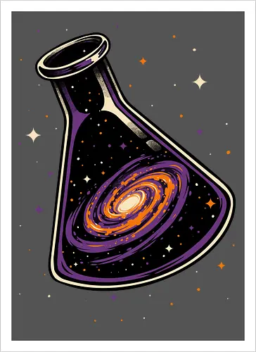 Galaxy Science Flask - Galaxy, Space, Astronaut, Astronomer, Astrophysicist, Astronomy, Science, Science Is Magic, Black Hole, Solar System, Stem, Solar, Steam, Research, Physicist, Physics, Technology, Engineer, Engineering, Studying, Study, Scientist, Science, Scientific, Scientists - Artprint