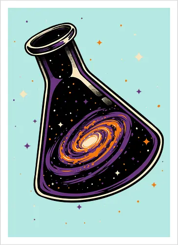 Galaxy Science Flask - Galaxy, Space, Astronaut, Astronomer, Astrophysicist, Astronomy, Science, Science Is Magic, Black Hole, Solar System, Stem, Solar, Steam, Research, Physicist, Physics, Technology, Engineer, Engineering, Studying, Study, Scientist, Science, Scientific, Scientists - Artprint