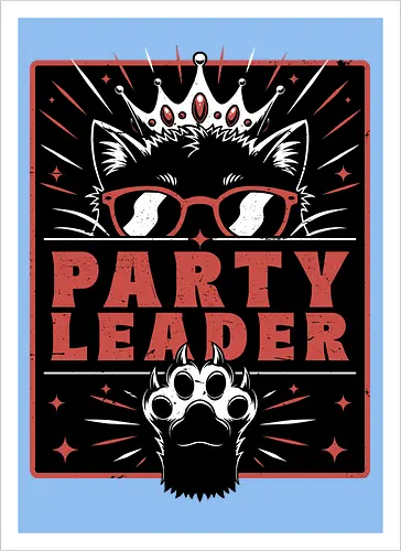 Dungeon Crawler Cat Leader - Post Apocalyptic, Apocalyptic Cats, Postapocalypse, Post-apocalypse, Poster, Books, Book, Crawler, Dungeon Crawler, Party, Crew, Gang, Team, Leadership, Leader, Crown, Nerd, Geek, Fantasy, Adventure, Rpg, Litrpg, Book, Books, Bookworm, Science Fantasy, Science Fiction, Scifi, Cat, Pet, Donut, Funny, Post-apocalyptic, Apocalypse - Artprint