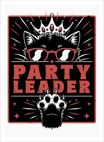 Dungeon Crawler Cat Leader - Post Apocalyptic, Apocalyptic Cats, Postapocalypse, Post-apocalypse, Poster, Books, Book, Crawler, Dungeon Crawler, Party, Crew, Gang, Team, Leadership, Leader, Crown, Nerd, Geek, Fantasy, Adventure, Rpg, Litrpg, Book, Books, Bookworm, Science Fantasy, Science Fiction, Scifi, Cat, Pet, Donut, Funny, Post-apocalyptic, Apocalypse - Artprint