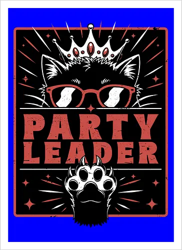 Dungeon Crawler Cat Leader - Post Apocalyptic, Apocalyptic Cats, Postapocalypse, Post-apocalypse, Poster, Books, Book, Crawler, Dungeon Crawler, Party, Crew, Gang, Team, Leadership, Leader, Crown, Nerd, Geek, Fantasy, Adventure, Rpg, Litrpg, Book, Books, Bookworm, Science Fantasy, Science Fiction, Scifi, Cat, Pet, Donut, Funny, Post-apocalyptic, Apocalypse - Artprint