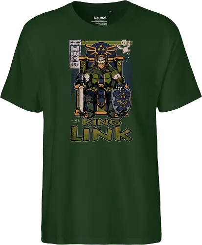 Elf Game King - Retro Vintage, Console, Retro Console, Platform, Fairy, Elf, King, Master Sword, Shield, Comic, Comic Book, Comics, Comic Books, Comic Book Cover, Throne, Video Game, Video Games, Game, Games, Classic Video Games, Classic Video Game, Classic Game, Classic Games, Nostalgia, Nostalgic, Adventure, Fantasy, Vintage, Retro - Fairtrade T-Shirt