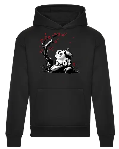 Grass-type sumi e - video games, gamer, gaming, sumi e, sakura, Starter, retro, cute, Pocket - Heavyweight Hoodie