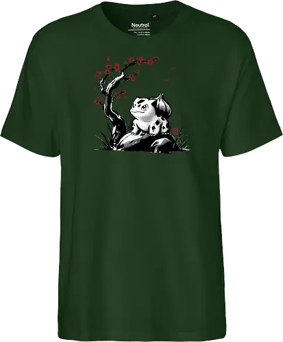 Grass-type sumi e - video games, gamer, gaming, sumi e, sakura, Starter, retro, cute, Pocket - Fairtrade T-Shirt