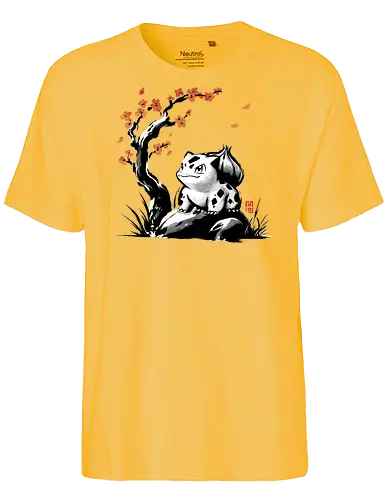 Grass-type sumi e - video games, gamer, gaming, sumi e, sakura, Starter, retro, cute, Pocket - Fairtrade T-Shirt