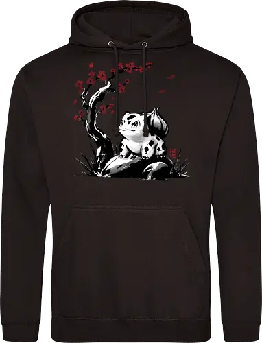 Grass-type sumi e - video games, gamer, gaming, sumi e, sakura, Starter, retro, cute, Pocket - Standard Hoodie