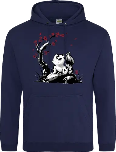 Grass-type sumi e - video games, gamer, gaming, sumi e, sakura, Starter, retro, cute, Pocket - Standard Hoodie