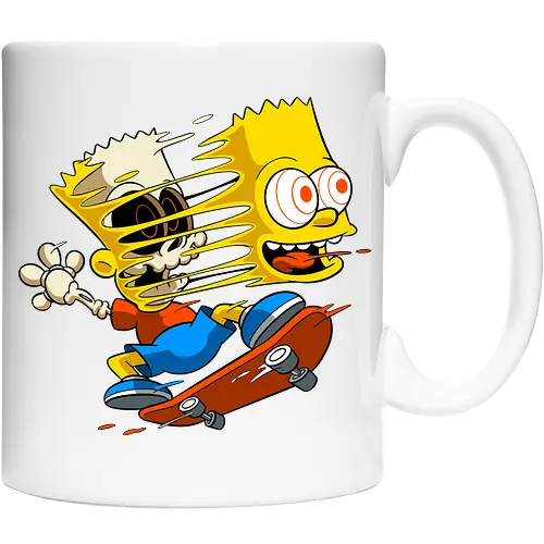 Freaky Gelber Skater Junge Horror - Underground Springfield Cartoon Kunst - gelber Junge Skate Horror, Cartoon Freaky Skater, gelbes Junge Skelett, Gesicht springt Schädel Cartoon, Skate Cartoon Horror, Zombie gelber Junge Skate, Geek Horror Skate Druck, dunkler Springfield Cartoon Skater, hervorquellende Augen Cartoon Horror, alternative Skate Kunst, Underground Cartoon Skater, urbaner Skate Geek Druck, Pop Art Horror Skate, Skater Junge Horror Charakter, Cartoon Skelett Skate - Cup