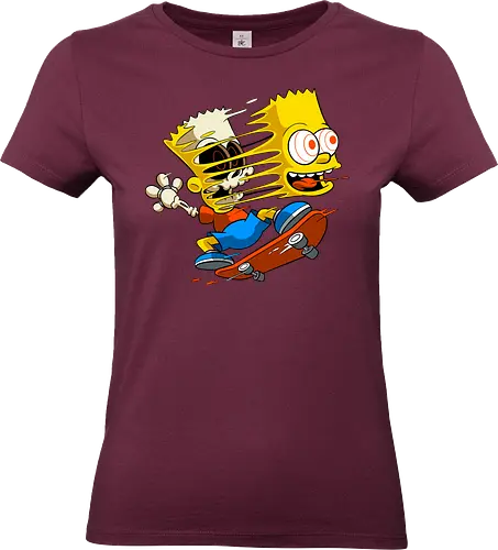 Freaky Gelber Skater Junge Horror - Underground Springfield Cartoon Kunst - gelber Junge Skate Horror, Cartoon Freaky Skater, gelbes Junge Skelett, Gesicht springt Schädel Cartoon, Skate Cartoon Horror, Zombie gelber Junge Skate, Geek Horror Skate Druck, dunkler Springfield Cartoon Skater, hervorquellende Augen Cartoon Horror, alternative Skate Kunst, Underground Cartoon Skater, urbaner Skate Geek Druck, Pop Art Horror Skate, Skater Junge Horror Charakter, Cartoon Skelett Skate - Standard T-Shirt (Women)