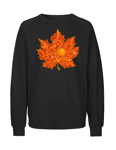 Autumn Starry Night - impressionism, leaf, fall, autumn, autumn vibes, colorful, cozy vibes, fall vibes, halloween, harvest moon, maple leaf, starry night, stars, surreal, van gogh - Fairtrade Sweatshirt