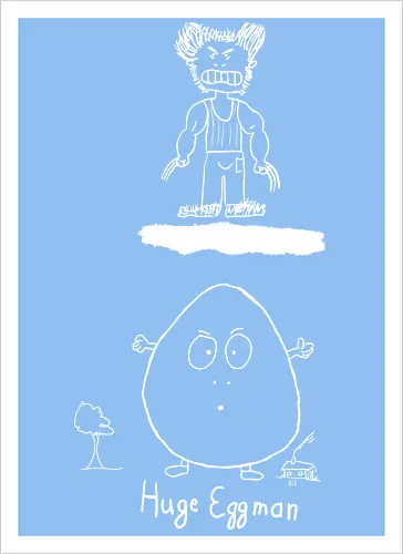 Huge Eggman, helle Version - albern, Film, Superhero - Artprint