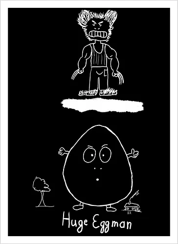Huge Eggman, helle Version - albern, Film, Superhero - Artprint