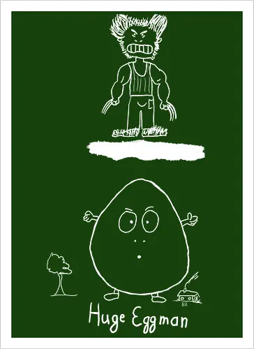 Huge Eggman, helle Version - albern, Film, Superhero - Artprint