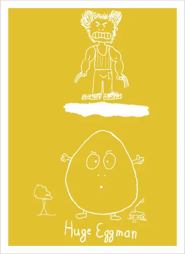Huge Eggman, helle Version - albern, Film, Superhero - Artprint