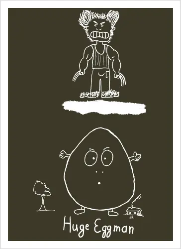 Huge Eggman, helle Version - albern, Film, Superhero - Artprint