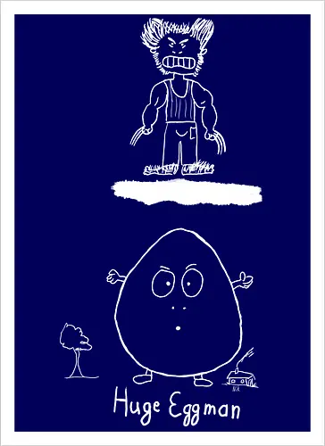 Huge Eggman, helle Version - albern, Film, Superhero - Artprint