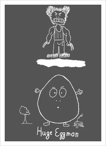 Huge Eggman, helle Version - albern, Film, Superhero - Artprint