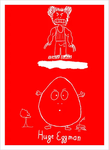 Huge Eggman, helle Version - albern, Film, Superhero - Artprint
