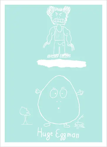 Huge Eggman, helle Version - albern, Film, Superhero - Artprint