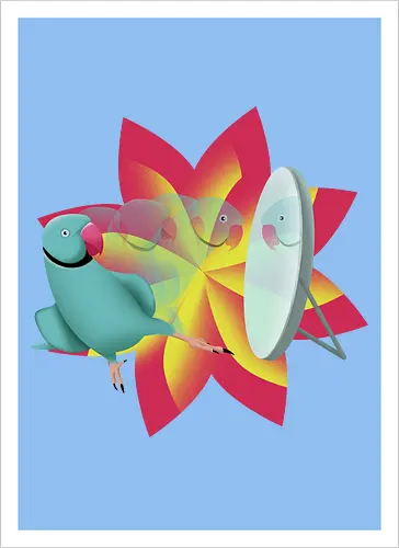 Schönling - Halsbandsittich, Papagei, Parrot, Sittich, Idian Ringeck, Birb, Pet, Haustier, Parakeet - Artprint