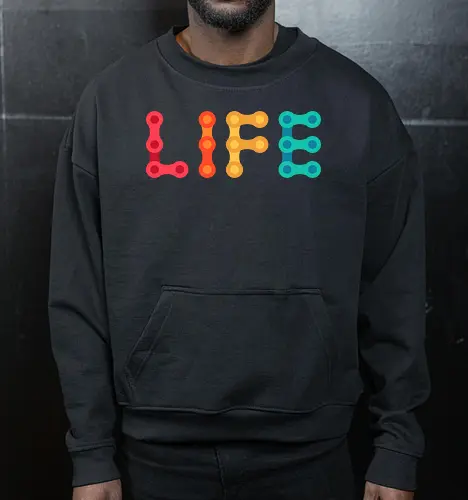 Bike Is Life - bike, bicycle, biker, biking, cycle, cycling, cyclist, mountain bike, mountain biking, ride, ride or die, riding, summer, vacation, bike chain - Cropped Sweatshirt