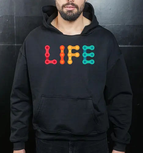 Bike Is Life - bike, bicycle, biker, biking, cycle, cycling, cyclist, mountain bike, mountain biking, ride, ride or die, riding, summer, vacation, bike chain - Cropped Hoodie