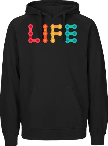 Bike Is Life - bike, bicycle, biker, biking, cycle, cycling, cyclist, mountain bike, mountain biking, ride, ride or die, riding, summer, vacation, bike chain - Fairtrade Hoodie