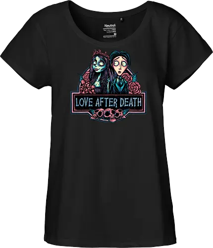 Love after Death - Love, Horror, Halloween, Lovers, death, animation, family, fantasy, movie - Fairtrade Girl Shirt