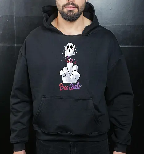 finger of fright  - halloween, pumpkin, scary, creepy, comedy, horror, boo, funny, ghost, trickortreat, cute, beautiful, spooky, happy, ghost, colorful - Cropped Hoodie