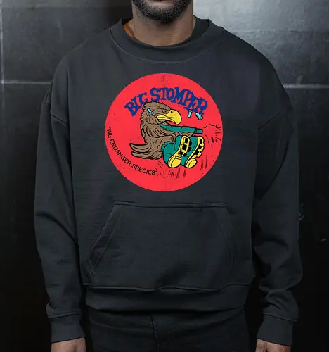 Bug Stomper - aliens, 80s, alien, colonial marines, facehugger, horror, lv 426, nostromo, retro, ripley, sci fi, science fiction, space, weyland yutani, xenomorph - Cropped Sweatshirt