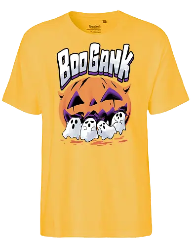 boo gank - halloween, pumpkin, scary, creepy, comedy, horror, boo, funny, ghost, trickortreat, cute, beautiful, spooky, happy, ghost, colorful - Fairtrade T-Shirt