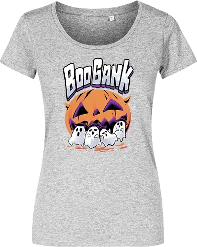 boo gank - halloween, pumpkin, scary, creepy, comedy, horror, boo, funny, ghost, trickortreat, cute, beautiful, spooky, happy, ghost, colorful - Women T-Shirt