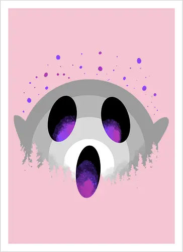 midnight boo - halloween, pumpkin, scary, creepy, comedy, horror, boo, funny, ghost, trickortreat, cute, beautiful, spooky, happy, ghost, colorful - Artprint