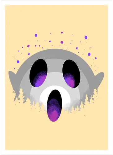 midnight boo - halloween, pumpkin, scary, creepy, comedy, horror, boo, funny, ghost, trickortreat, cute, beautiful, spooky, happy, ghost, colorful - Artprint