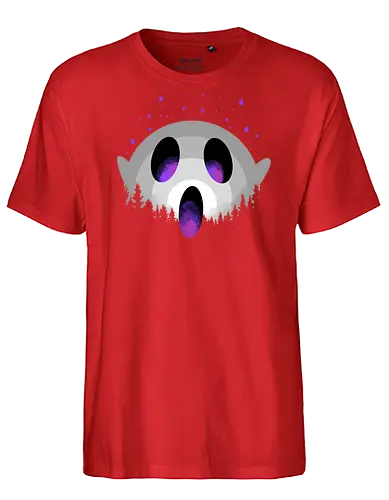 midnight boo - halloween, pumpkin, scary, creepy, comedy, horror, boo, funny, ghost, trickortreat, cute, beautiful, spooky, happy, ghost, colorful - Fairtrade T-Shirt