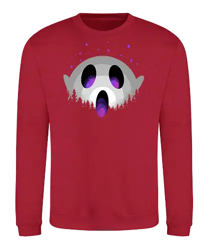 midnight boo - halloween, pumpkin, scary, creepy, comedy, horror, boo, funny, ghost, trickortreat, cute, beautiful, spooky, happy, ghost, colorful - Sweatshirt